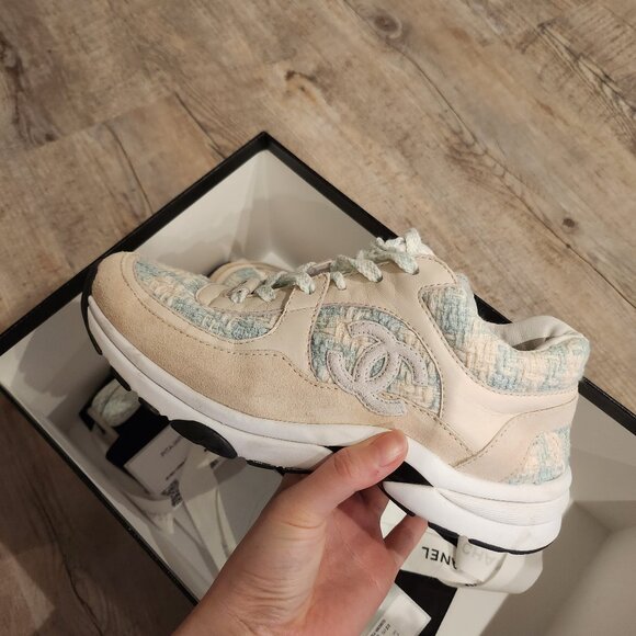 Chanel Blue Tweed Sneaker(Like New) - Picture 1 of 4